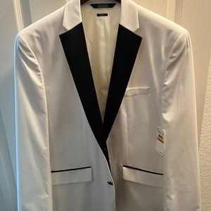 Perry Ellis White Tuxedo Jacket 44R Slim Fit